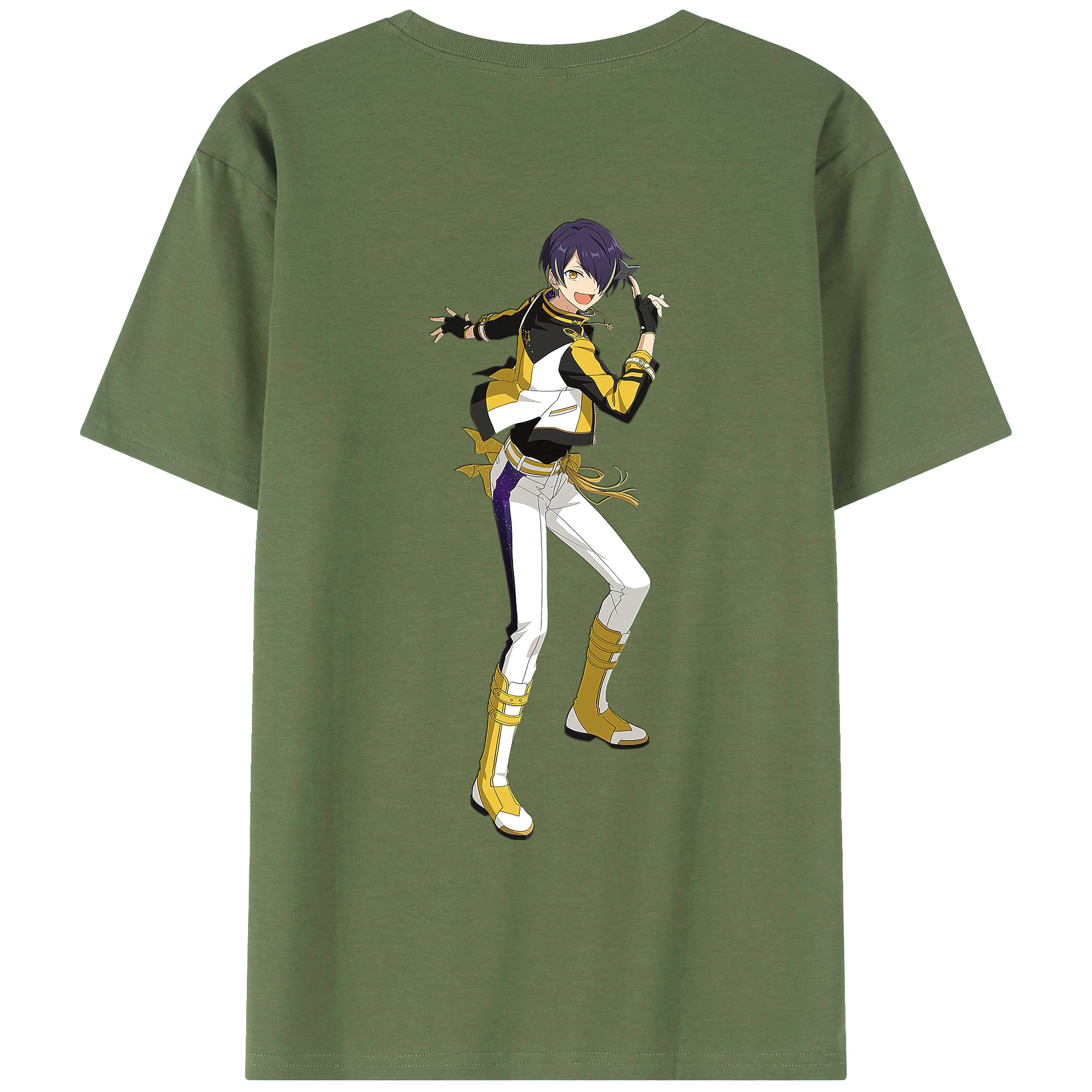 （画像用） あんさんぶるスターズ! Ensemble Stars 綿100％ メンズ半袖Tシャツ（バックプリント） 通気性